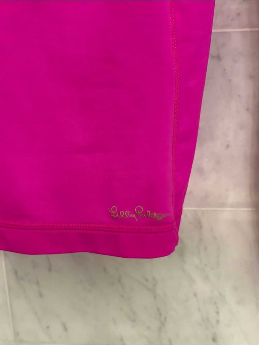 Lilly Pulitzer Hot Pink Long-Sleeve Active Zip Top with Neon Yellow Zipper - Picture 7 of 9